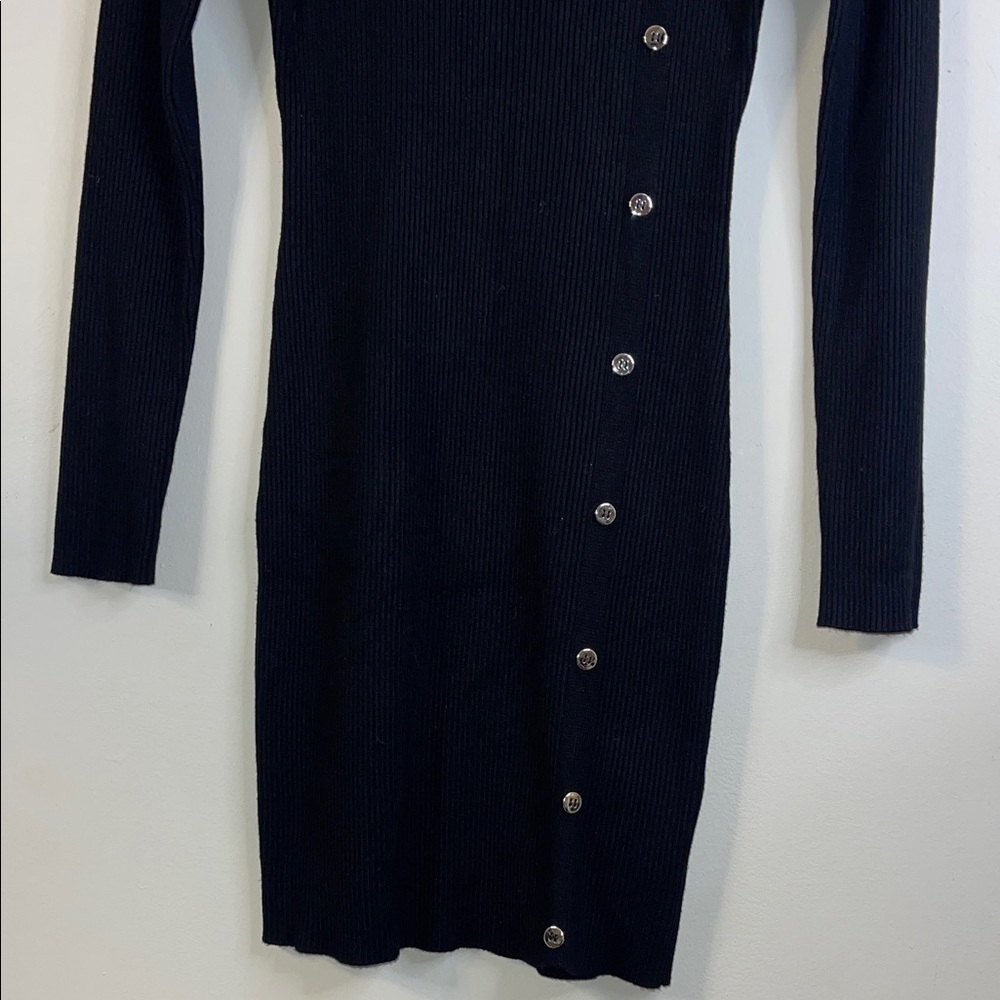 Full Circle Trends Black Ribbed Long Sleeve Sweater Dress Large #42 - Picture 10 of 10